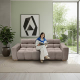 Sofá Cama Miami Taupe 228x78cm de Tres Puestos Reclinable y con Apoya Brazos