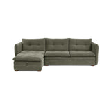 Sofá en L Napoles Verde 166x80cm de Tres Puestos Reclinable con Almacenamiento Lado Derecho y con Apoya Brazos - SOFAS Y POLTRONAS | Bylmo