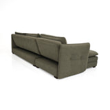 Sofá en L Napoles Verde 166x80cm de Tres Puestos Reclinable con Almacenamiento Lado Derecho y con Apoya Brazos - SOFAS Y POLTRONAS | Bylmo