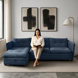 Sofá en L Napoles Indigo 166x80cm de Tres Puestos Reclinable con Almacenamiento Lado Derecho y con Apoya Brazos - SOFAS Y POLTRONAS | Bylmo