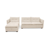 Sofá en L Napoles Trigo 166x80cm de Tres Puestos Reclinable con Almacenamiento Lado Derecho y con Apoya Brazos - SOFAS Y POLTRONAS | Bylmo