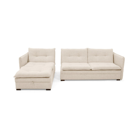 Sofá en L Napoles Trigo 166x80cm de Tres Puestos Reclinable con Almacenamiento Lado Derecho y con Apoya Brazos - SOFAS Y POLTRONAS | Bylmo