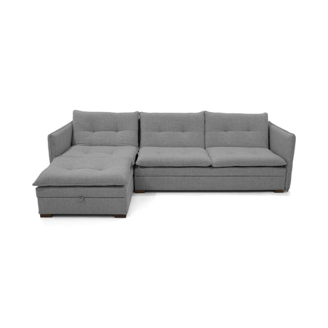 Sofá en L Napoles Gris 166x80cm de Tres Puestos Reclinable con Almacenamiento Lado Derecho y con Apoya Brazos - SOFAS Y POLTRONAS | Bylmo
