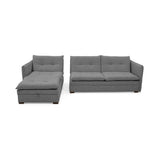 Sofá en L Napoles Gris 166x80cm de Tres Puestos Reclinable con Almacenamiento Lado Derecho y con Apoya Brazos - SOFAS Y POLTRONAS | Bylmo