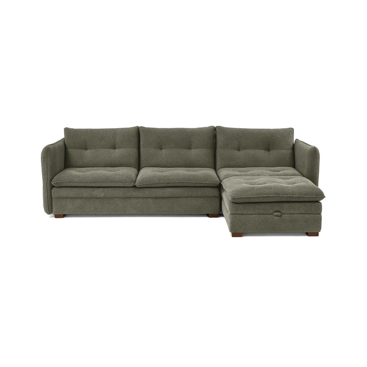 Sofá en L Napoles Verde 166x80cm de Tres Puestos Reclinable con Almacenamiento Lado Izquierdo y con Apoya Brazos - SOFAS Y POLTRONAS | Bylmo