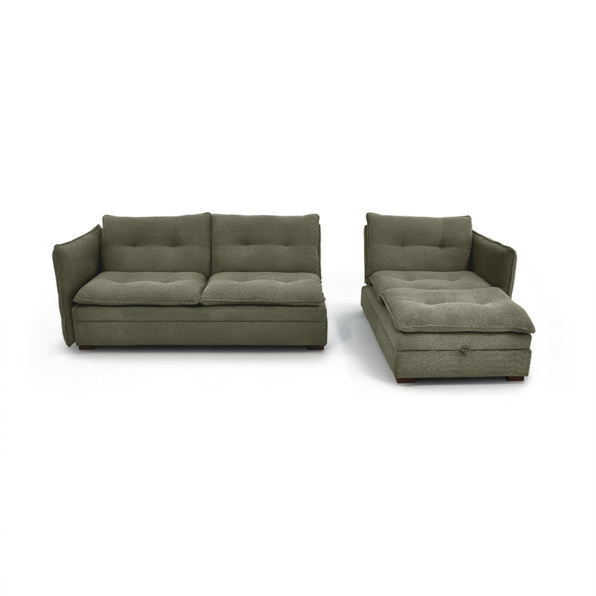 Sofá en L Napoles Verde 166x80cm de Tres Puestos Reclinable con Almacenamiento Lado Izquierdo y con Apoya Brazos - SOFAS Y POLTRONAS | Bylmo