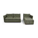 Sofá en L Napoles Verde 166x80cm de Tres Puestos Reclinable con Almacenamiento Lado Izquierdo y con Apoya Brazos - SOFAS Y POLTRONAS | Bylmo