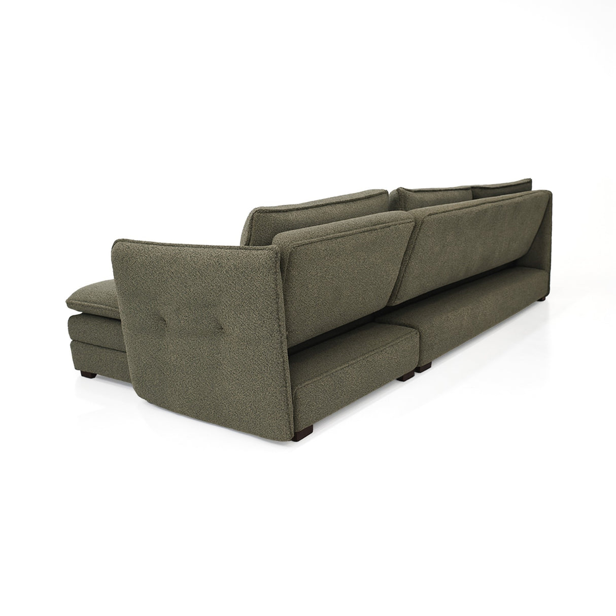 Sofá en L Napoles Verde 166x80cm de Tres Puestos Reclinable con Almacenamiento Lado Izquierdo y con Apoya Brazos - SOFAS Y POLTRONAS | Bylmo