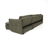 Sofá en L Napoles Verde 166x80cm de Tres Puestos Reclinable con Almacenamiento Lado Izquierdo y con Apoya Brazos - SOFAS Y POLTRONAS | Bylmo