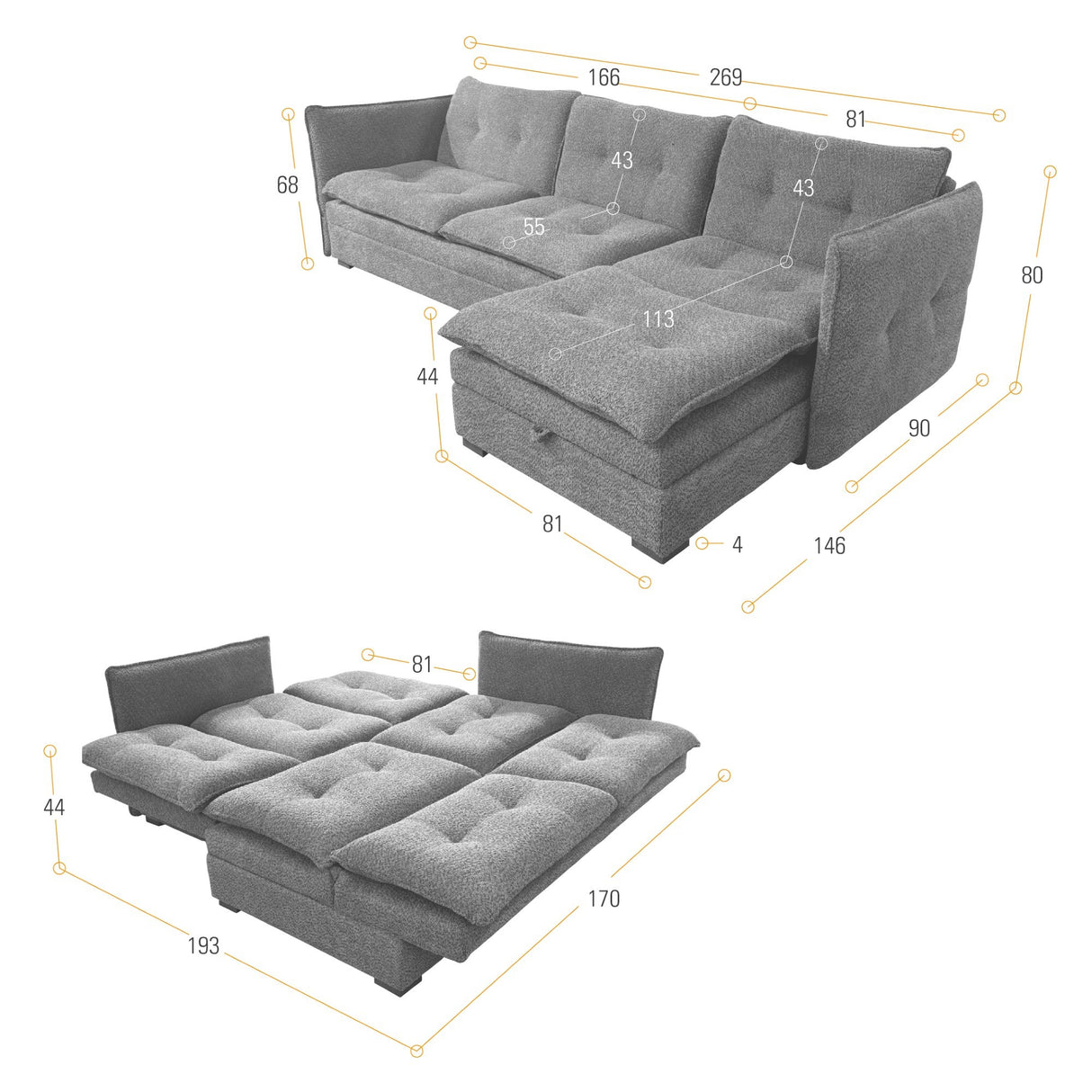 Sofá en L Napoles Verde 166x80cm de Tres Puestos Reclinable con Almacenamiento Lado Izquierdo y con Apoya Brazos - SOFAS Y POLTRONAS | Bylmo