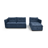 Sofá en L Napoles Indigo 166x80cm de Tres Puestos Reclinable con Almacenamiento Lado Izquierdo y con Apoya Brazos - SOFAS Y POLTRONAS | Bylmo