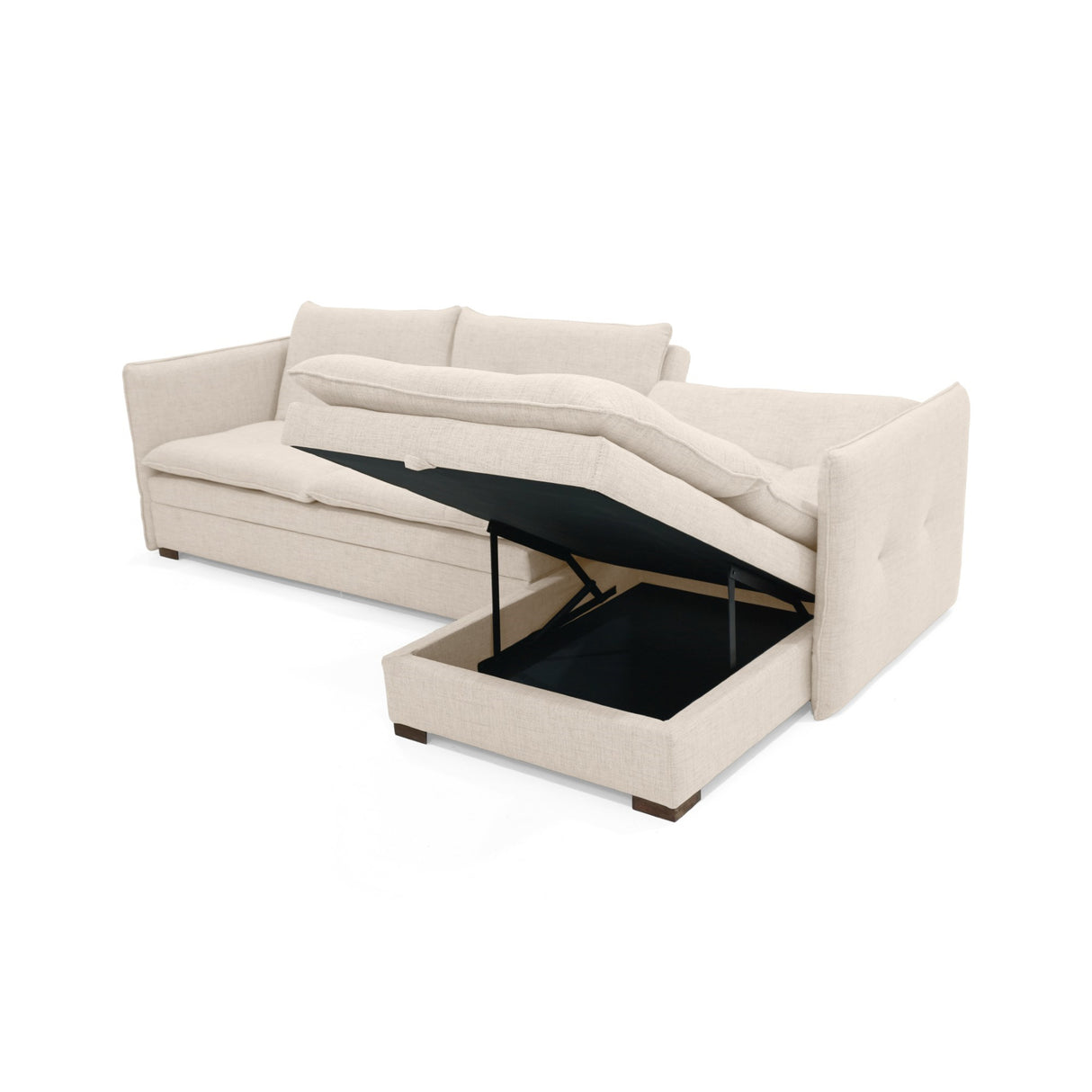 Sofá en L Napoles Trigo 166x80cm de Tres Puestos Reclinable con Almacenamiento Lado Izquierdo y con Apoya Brazos - SOFAS Y POLTRONAS | Bylmo