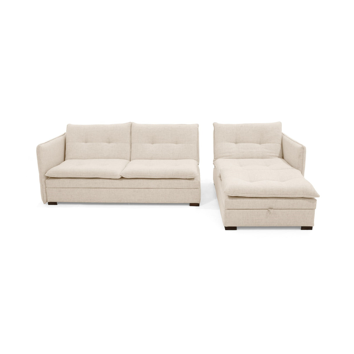 Sofá en L Napoles Trigo 166x80cm de Tres Puestos Reclinable con Almacenamiento Lado Izquierdo y con Apoya Brazos - SOFAS Y POLTRONAS | Bylmo