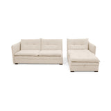 Sofá en L Napoles Trigo 166x80cm de Tres Puestos Reclinable con Almacenamiento Lado Izquierdo y con Apoya Brazos - SOFAS Y POLTRONAS | Bylmo