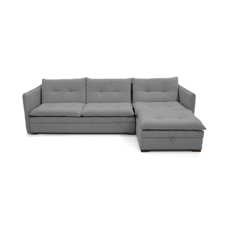 Sofá en L Napoles Gris 166x80cm de Tres Puestos Reclinable con Almacenamiento Lado Izquierdo y con Apoya Brazos - SOFAS Y POLTRONAS | Bylmo