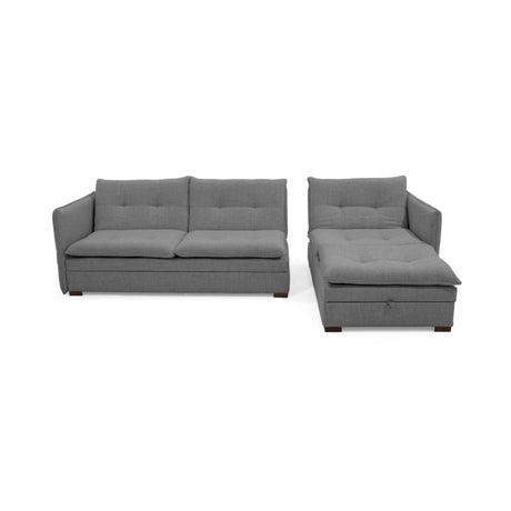 Sofá en L Napoles Gris 166x80cm de Tres Puestos Reclinable con Almacenamiento Lado Izquierdo y con Apoya Brazos - SOFAS Y POLTRONAS | Bylmo