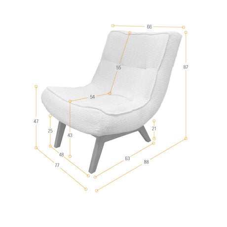 Poltrona Samoa Salmón 77x87cm de Un Puesto y sin Apoya Brazos - SOFAS Y POLTRONAS | Bylmo