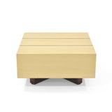 Mesa de Centro Veracruz Miel y Wengue 60x30cm Cuadrado con Patas - MESAS DE CENTRO | Bylmo