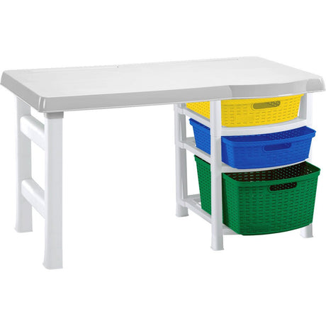 Escritorio Infantil Rimax Aventura Blanco 88x50cm con Tres Cajones