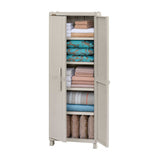 Armario para Ropa Rimax Rattan Taupe 65x189cm con Cinco Compartimientos y con Cuatro Entrepaños