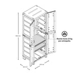 Armario para Ropa Rimax Rattan Wengue 65x189cm con Tres Compartimientos y con Dos Entrepaños - CLOSETS | Bylmo