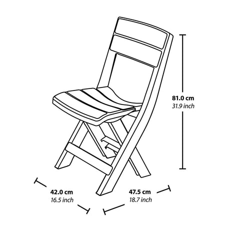 Silla Plegable Rimax Barú Moca 42x81cm con Espaldor y sin Apoya Brazos - SILLAS Y BUTACOS | Bylmo