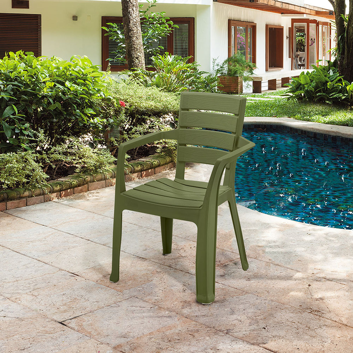 Silla Rimax Barú Verde Selva 59x82.5cm con Espaldor y con Apoya Brazos - SILLAS Y BUTACOS | Bylmo