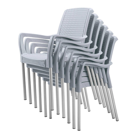 Silla Rimax Shia Gris 56x82.4cm con Espaldor y con Apoya Brazos - SILLAS Y BUTACOS | Bylmo
