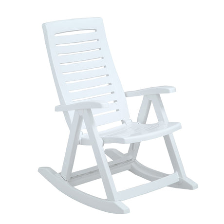 Silla Mecedora Rimax Blanco 62.3x105.6cm con Espaldor y con Apoya Brazos - SILLAS Y BUTACOS | Bylmo