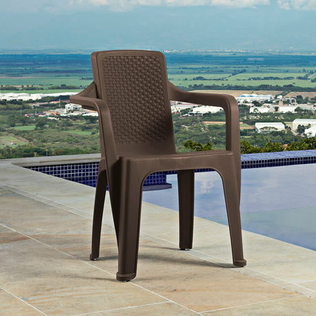 Silla Rimax Eterna Wengue 57x80.6cm con Espaldor y con Apoya Brazos - SILLAS Y BUTACOS | Bylmo