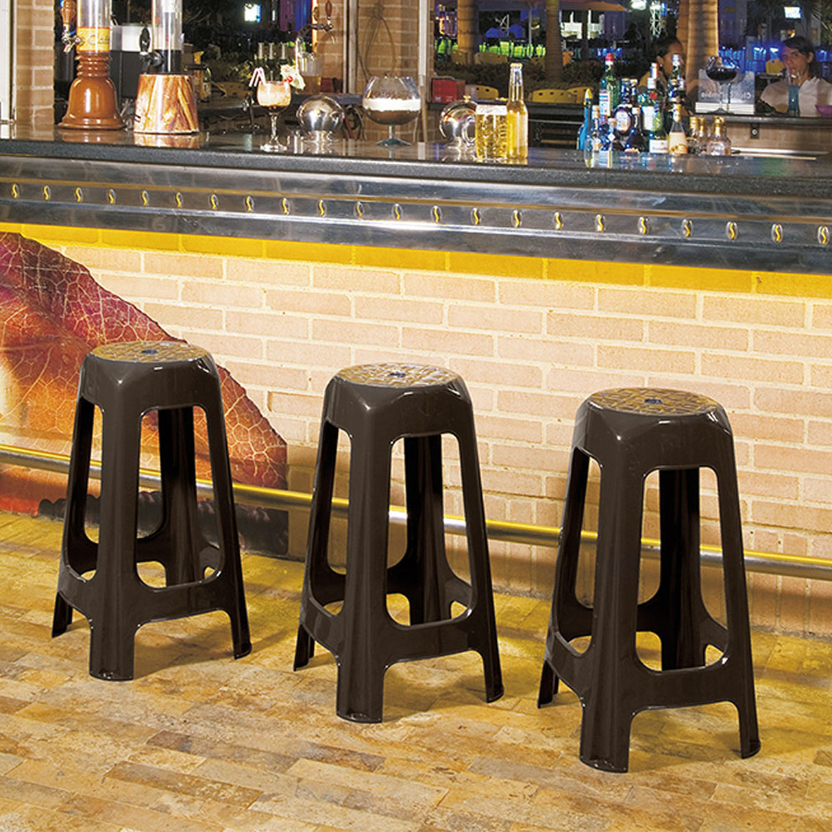 Butaco Rimax Wengue 38.5x69.5cm sin Espaldar y sin Apoya Brazos - SILLAS Y BUTACOS | Bylmo