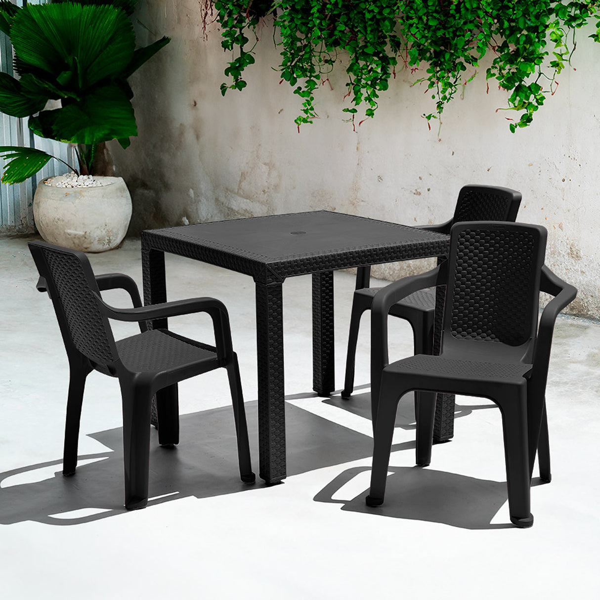 Silla Rimax Eterna Negro 57x80.6cm con Espaldor y con Apoya Brazos - SILLAS Y BUTACOS | Bylmo