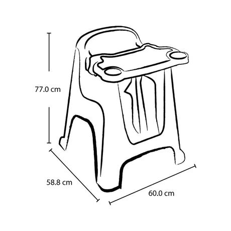 Silla Comedor para Bebé Rimax Verde Menta 60x77cm con Espaldor y con Apoya Brazos - SILLAS Y BUTACOS | Bylmo