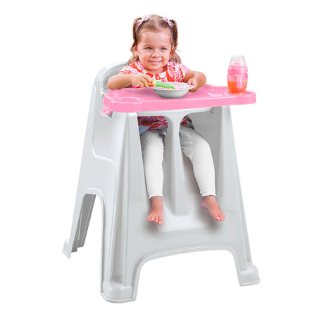 Silla Comedor para Bebé Rimax Rosado 60x77cm con Espaldor y con Apoya Brazos - SILLAS Y BUTACOS | Bylmo