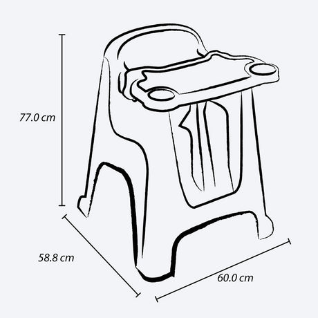 Silla Comedor para Bebé Rimax Rosado 60x77cm con Espaldor y con Apoya Brazos - SILLAS Y BUTACOS | Bylmo