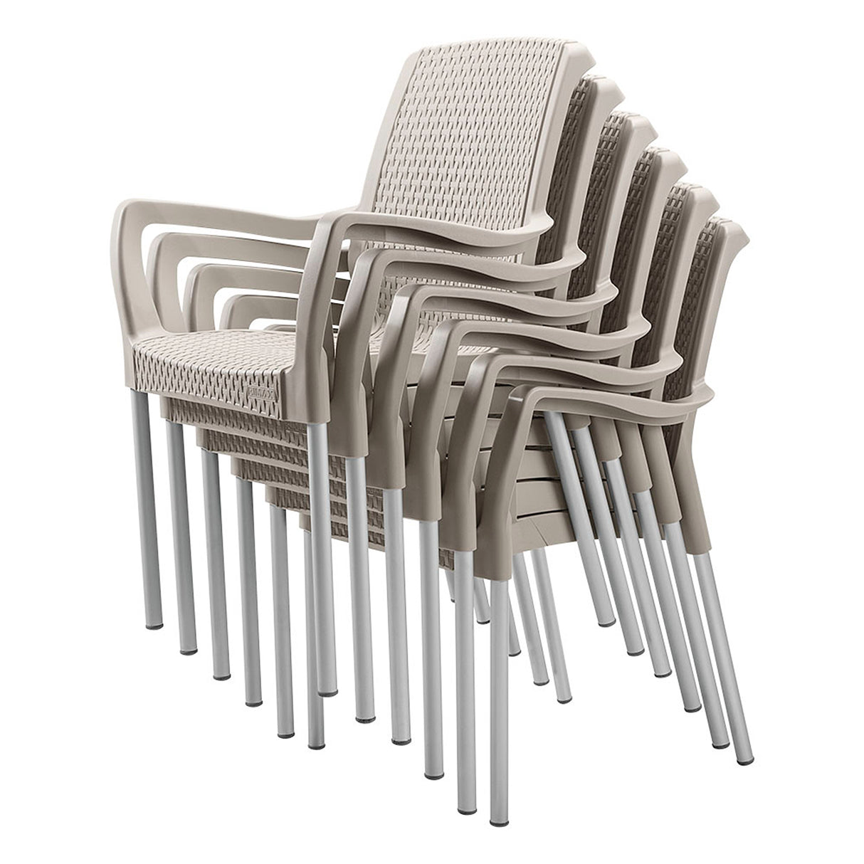 Silla Rimax Shia Taupe 56x82.4cm con Espaldor y con Apoya Brazos - SILLAS Y BUTACOS | Bylmo