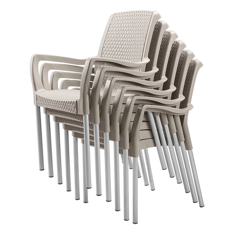 Silla Rimax Shia Taupe 56x82.4cm con Espaldor y con Apoya Brazos - SILLAS Y BUTACOS | Bylmo