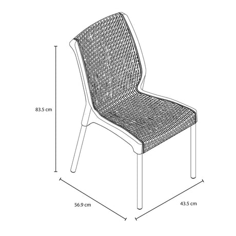 Silla Rimax Shia Taupe 43.5x83.5cm con Espaldor y sin Apoya Brazos - SILLAS Y BUTACOS | Bylmo