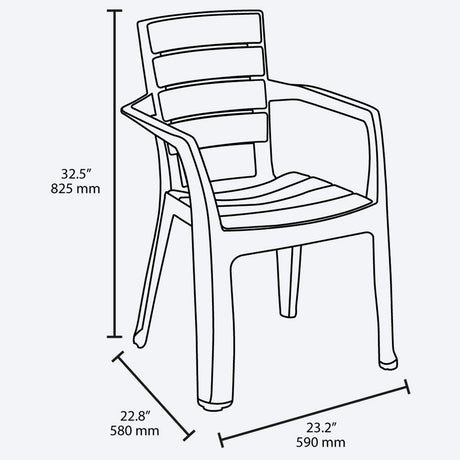 Silla Barú Wengue 58x82.5cm con Espaldar y con Apoya Brazos - SILLAS Y BUTACOS | Bylmo