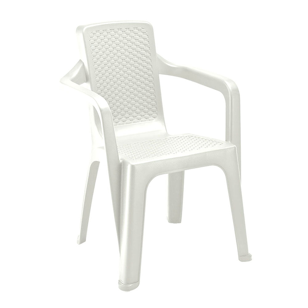 Silla Eterna Blanco Arena 60.2x80.6cm con Espaldar y con Apoya Brazos - SILLAS Y BUTACOS | Bylmo