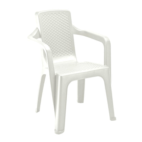 Silla Eterna Blanco Arena 60.2x80.6cm con Espaldar y con Apoya Brazos - SILLAS Y BUTACOS | Bylmo