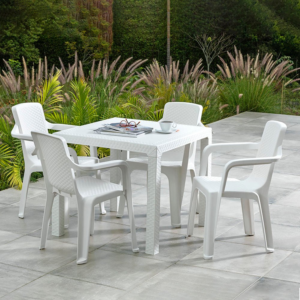 Silla Eterna Blanco Arena 60.2x80.6cm con Espaldar y con Apoya Brazos - SILLAS Y BUTACOS | Bylmo