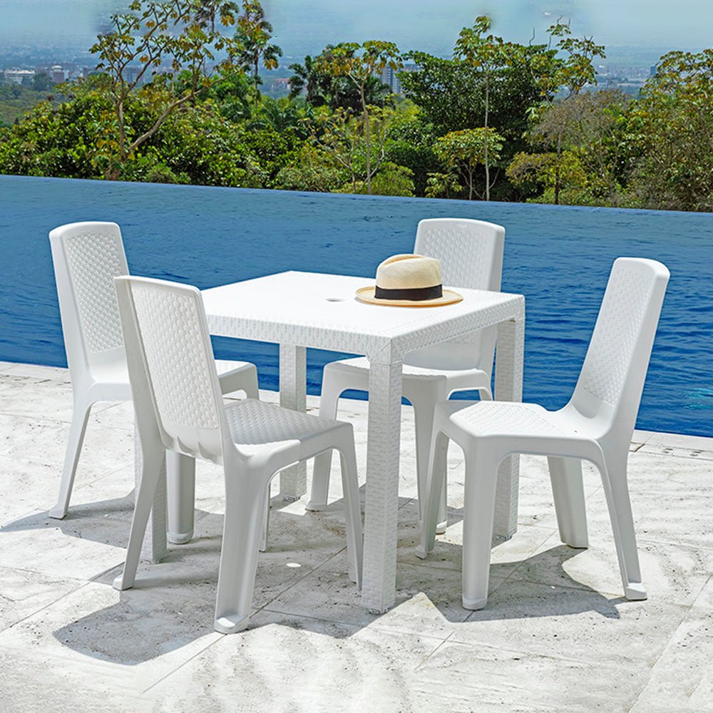 Silla Eterna Blanco Arena 57.5x86.5cm con Espaldar y sin Apoya Brazos - SILLAS Y BUTACOS | Bylmo