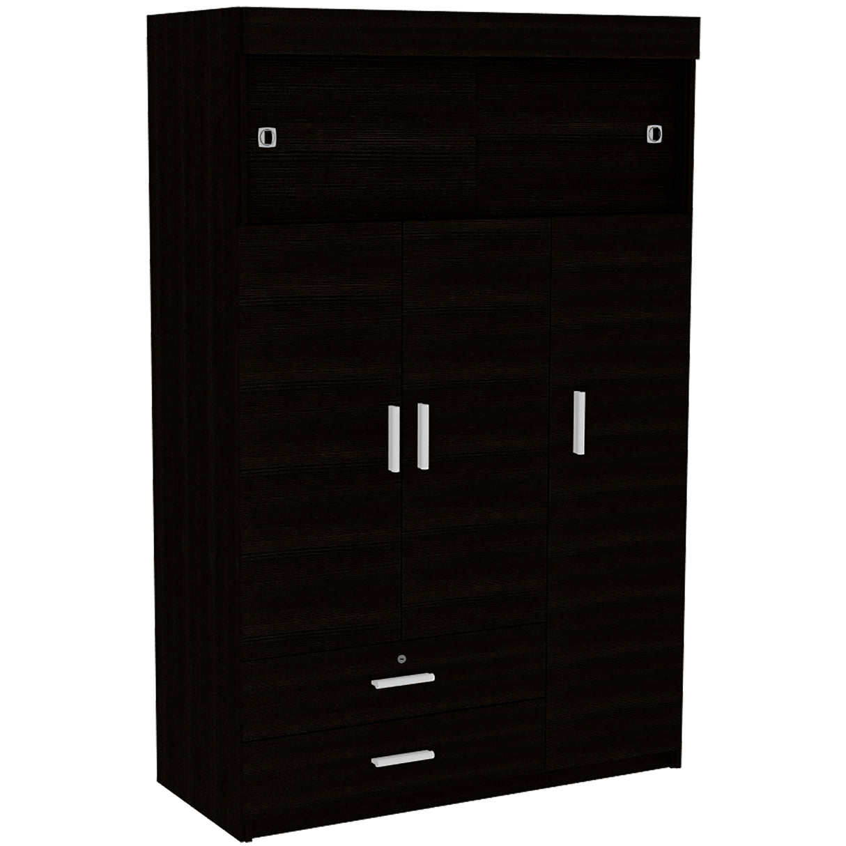 Closet Z 120 Wengue 120x187.5cm con Dos Cajones y con Tres Puertas - CLOSETS | Bylmo
