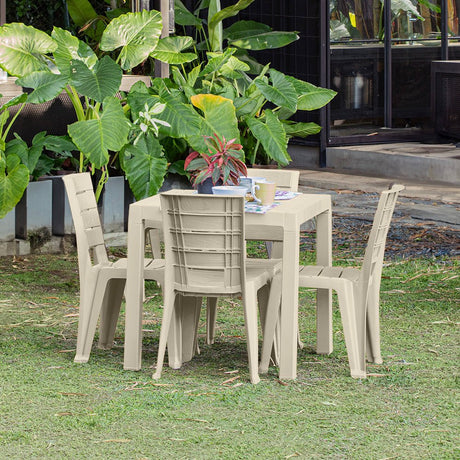 Mesa Auxiliar Rimax Barú Taupe 75.3x73.5cm Cuadrado - MESAS AUXILIARES | Bylmo