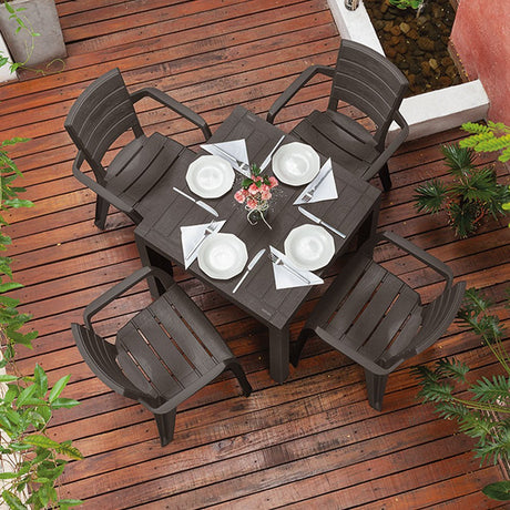 Mesa Auxiliar Rimax Barú Wengue 75.3x73.5cm Cuadrado - MESAS AUXILIARES | Bylmo