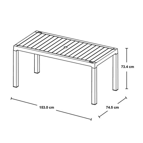Mesa Auxiliar Rimax Barú Moca 153x73.4cm Rectangular - MESAS AUXILIARES | Bylmo