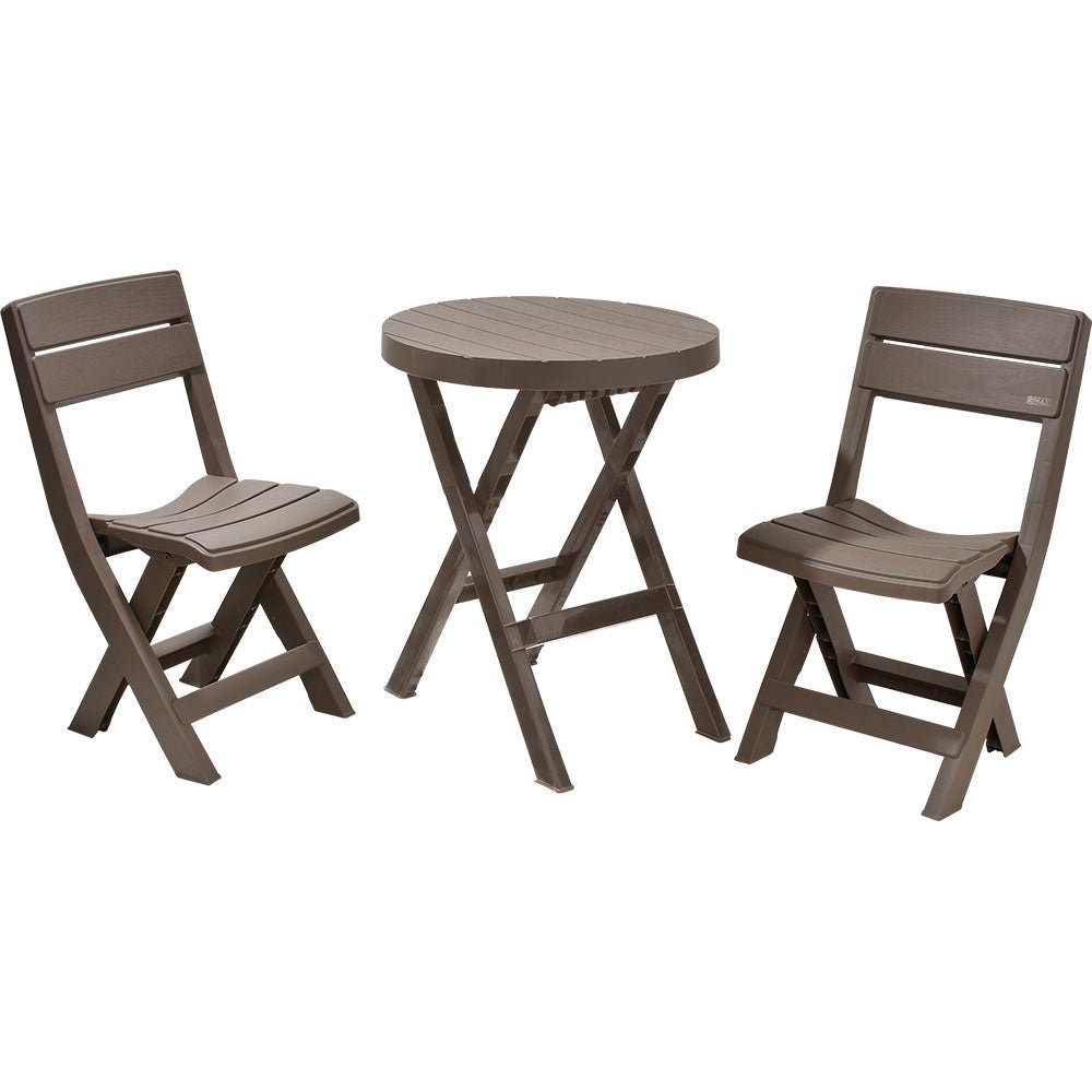 Combo Mesa Auxiliar y Sillas Rimax Barú Moca 60.7x74.4cm Circular - MESAS AUXILIARES | Bylmo