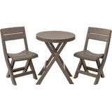 Combo Mesa Auxiliar y Sillas Rimax Barú Moca 60.7x74.4cm Circular - MESAS AUXILIARES | Bylmo