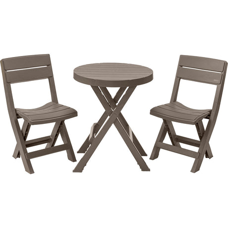 Combo Mesa Auxiliar y Sillas Rimax Barú Moca 60.7x74.4cm Circular - MESAS AUXILIARES | Bylmo